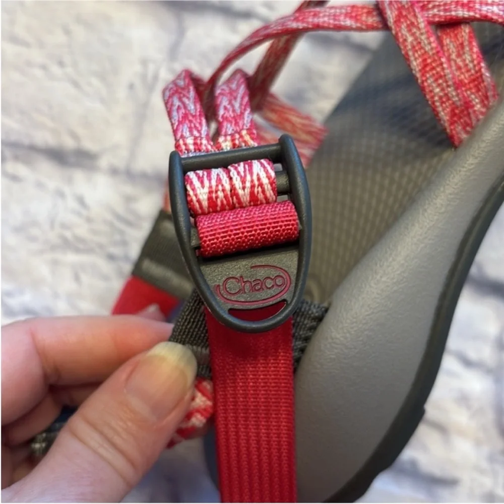 Chaco Girls ZX/1 Ecotread Sport Sandals Pink and Gray Like New Kids Size 3